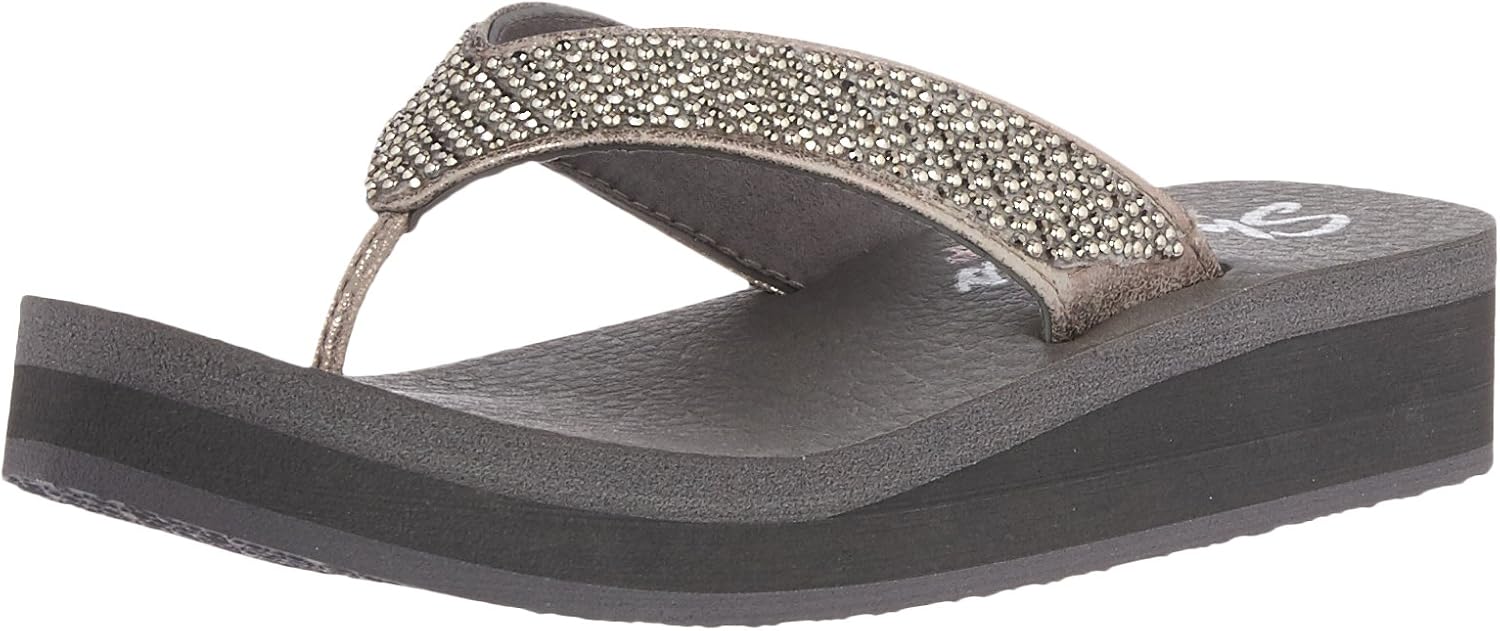 Skechers Women's Vinyasa-Beach League-Pearl/Rhinestone Flip Flop