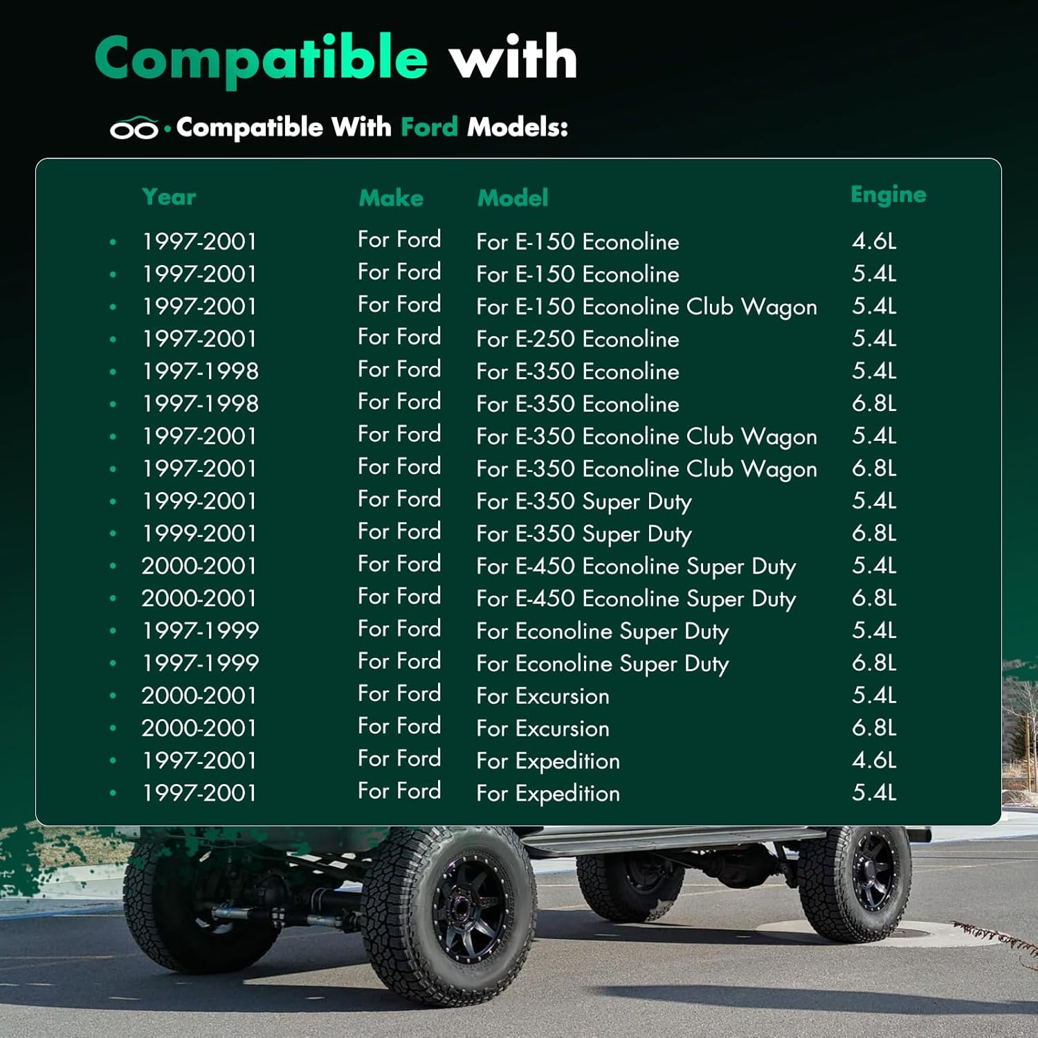 SCITOO 419-207 38133 Belt Tensioner with Pulley Fits for 97-04 for Ford for F-150 99-04 for Ford for F-350 Super Duty