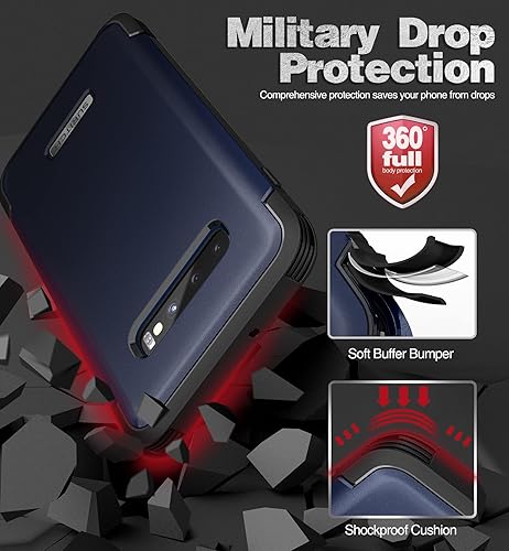 Miniatura 3 de SURITCH Funda para Samsung Galaxy S10 Plus, protector de pantalla integrado Protección completa de 360 de grado militar, a prueba de golpes,