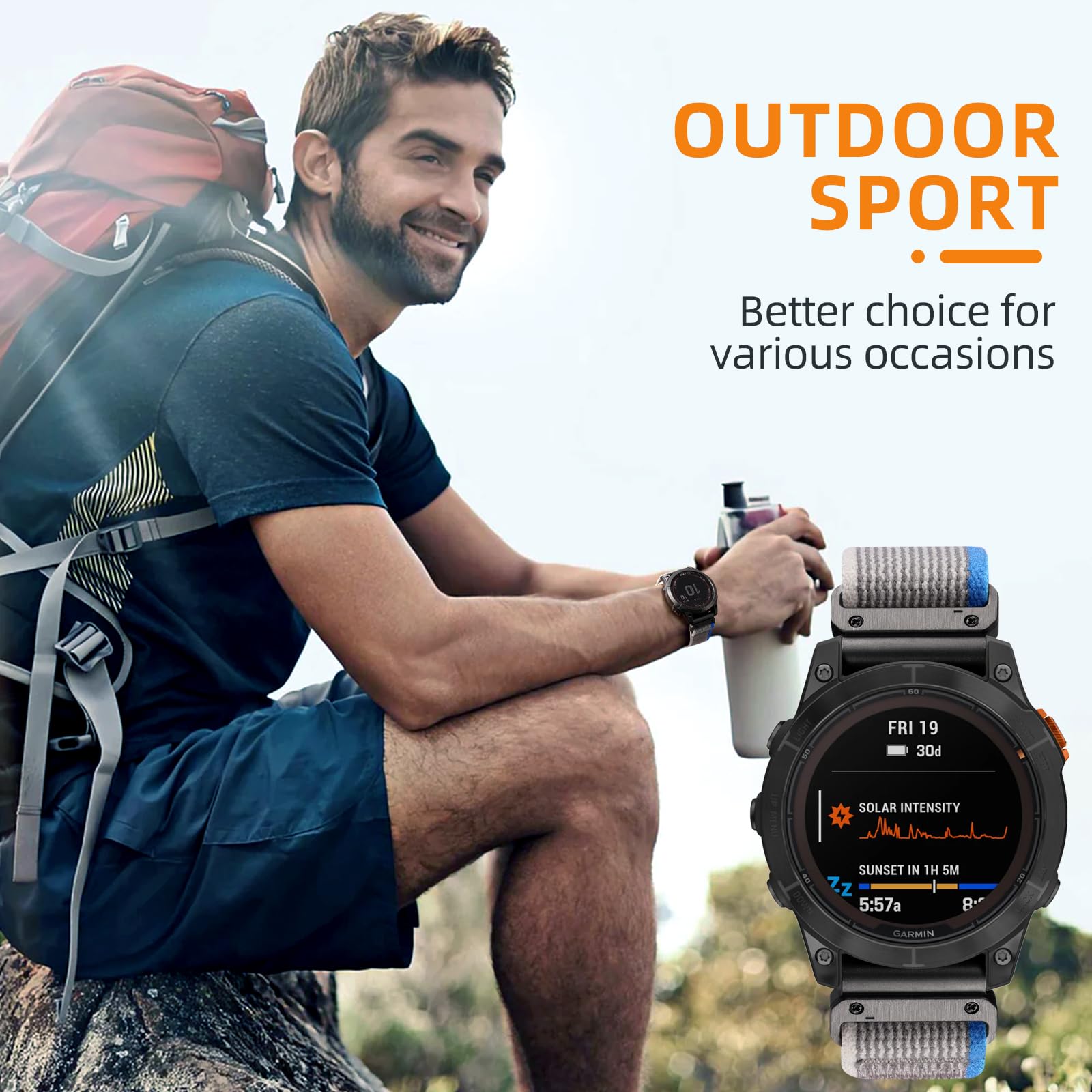 Easuny 22mm Watch Strap Compatible with Garmin Fenix 6 Pro/Fenix 7/Fenix 6 Strap - Image 2