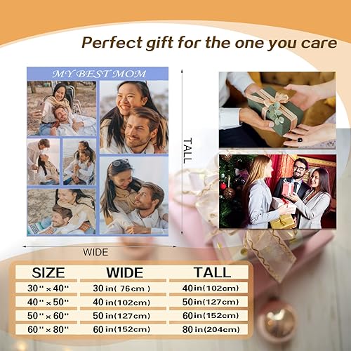 Vista 146 de Manta personalizada con texto fotográfico, manta de imagen personalizada para bebé, madre, padre, adultos, amigos, amantes, regalo personalizado