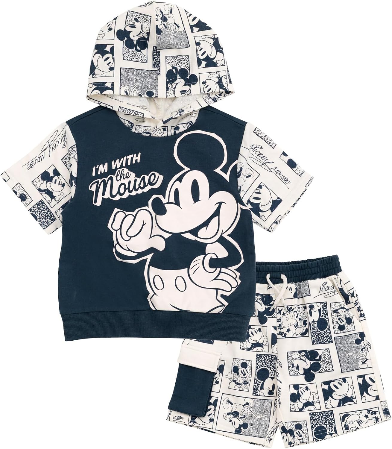 Disney Junior French Terry Pullover Hoodie and Shorts Toddler to Big Kid Sizes (2T - 14-16)