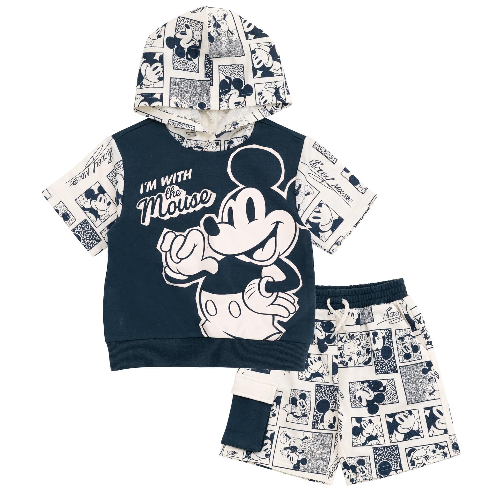 Disney Junior French Terry Pullover Hoodie and Shorts Toddler to Big Kid Sizes (2T - 14-16)