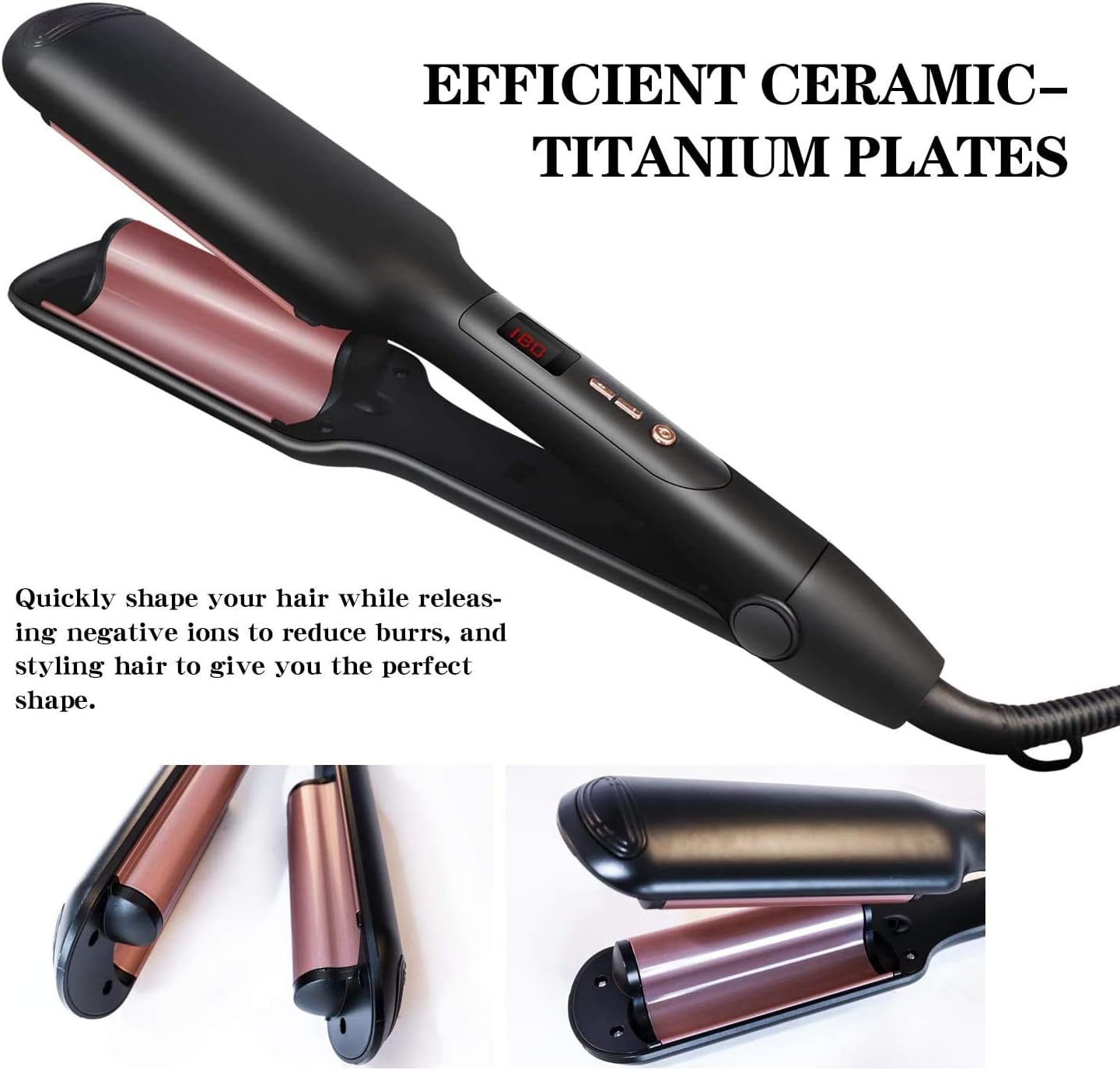 Plancha De Pelo De Ondas, Plancha Ondas Al Agua, Rizador De Pelo para  Mujer, Ondulador Pelo, Turmalina, Cerámica, Temperatura Ajustable : Amazon.es:  Belleza
