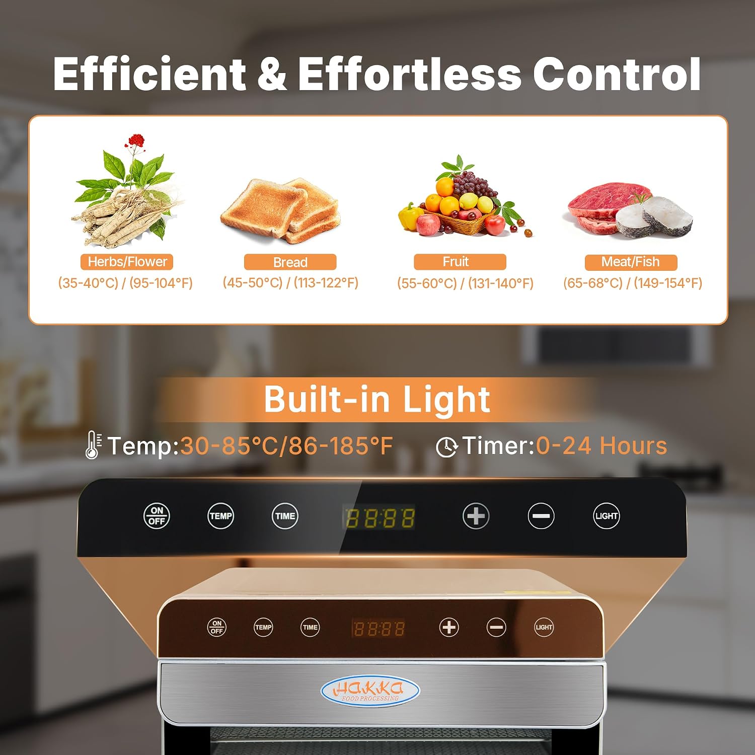 Hakka Food Dehydrator, 8 trays Food Dehydrator Machine for Jerky/Vegetables/Fruits/Meat/Dog Treats/Herbs, Stainless Steel, 700W