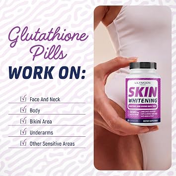 Glutathione Whitening Pills - Skin Lightening Pills - Dark Spot Remover | Skin Whitening Formula - Glutathione Whitening Skin Supplement with Vitamin C - Skin Lightener - Made in USA