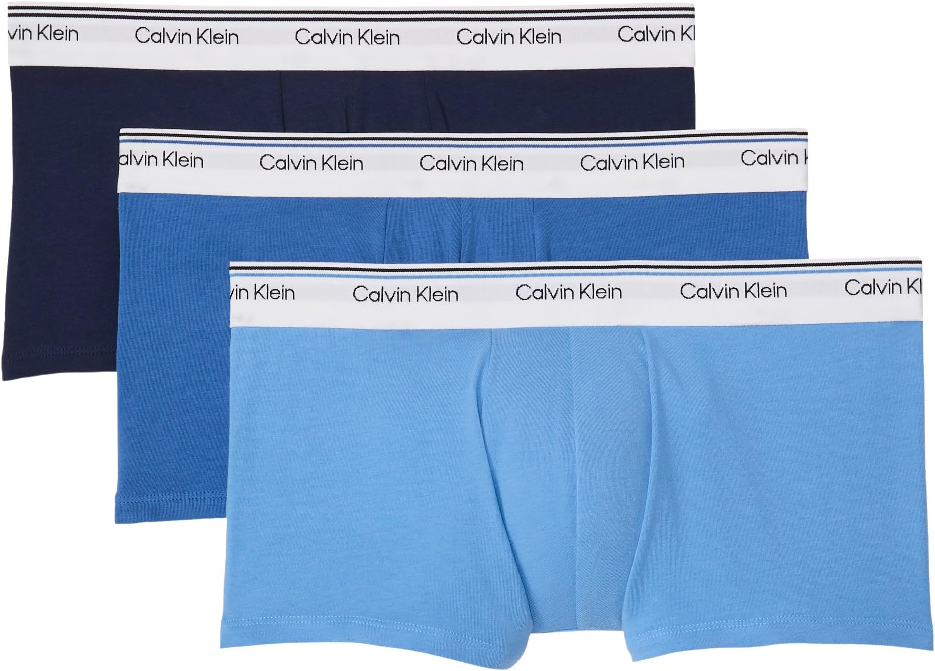 Calvin Klein Men’s 3 Pack Balance Trunks with Logo Waistband, Black (Black), S