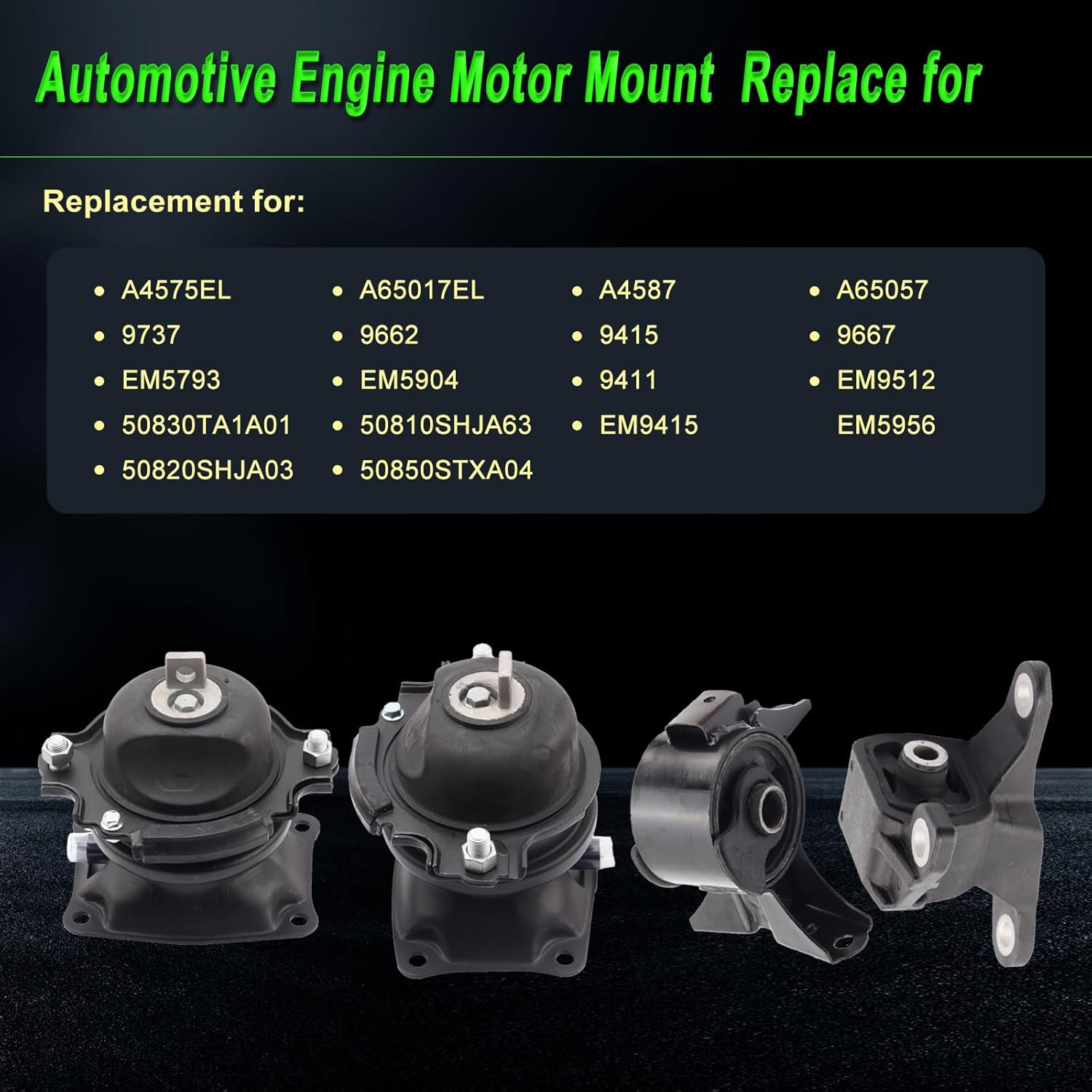 Engine Motor Mount Compatible with 2011-2016 Odyssey 3.5L Touring Elite Replacement for A4587 A65057 A4575EL A65017EL Set of 4