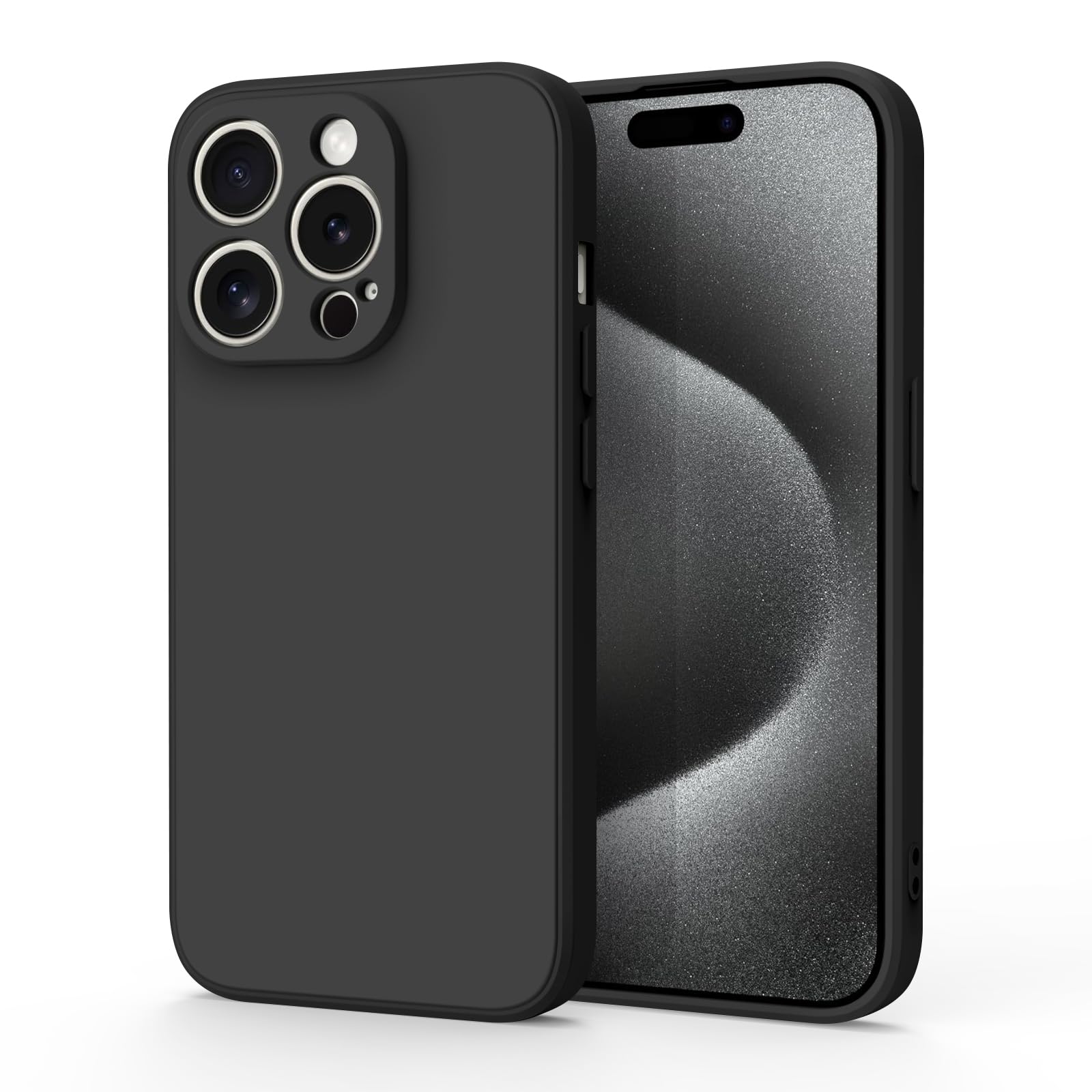 VANCLE Compatible with iPhone 15 Pro Max Case,Upgraded Premium Silicone, [Camera Protection] [Soft Anti-Scratch Microfiber Lining] Shockproof Phone Cover for iPhone 15 Pro Max 6.7 inch (Black)