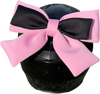 Bohany Casco desmontable con nudo de arco, casco adhesivo para decoración de arco, decoración de casco de arco para moto, dibujo animado, sombrero protector bowknot para motocross, patinaje