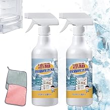 Defrosting Spray for Fridge Freezer, High Effective Refrigerator Defrosting Agent, Refrigerator Cleaner Inside, De-Icer Clean For Refrigerators Defroster, Efficiently Fast Removes Ice (2)