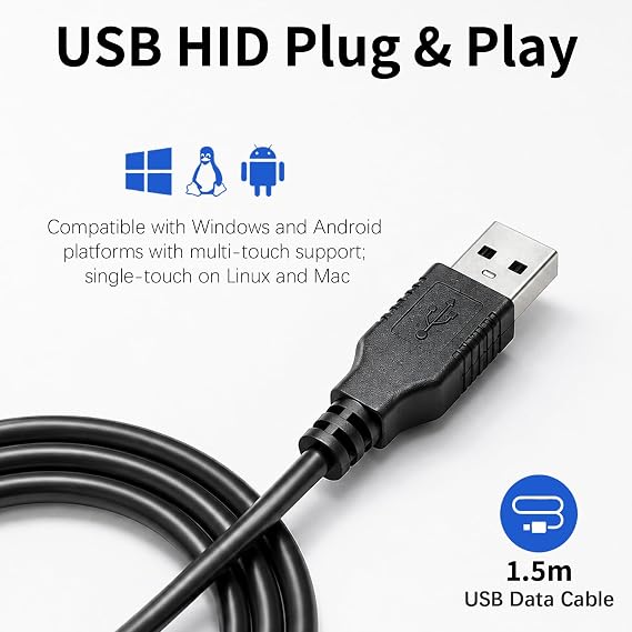 50 Inch 20 Points Infrared Touch Frame, Interactive USB Interface IR Touch Screen Overlay Use, Driver Free Intelligent, Suitable for Digital Signage