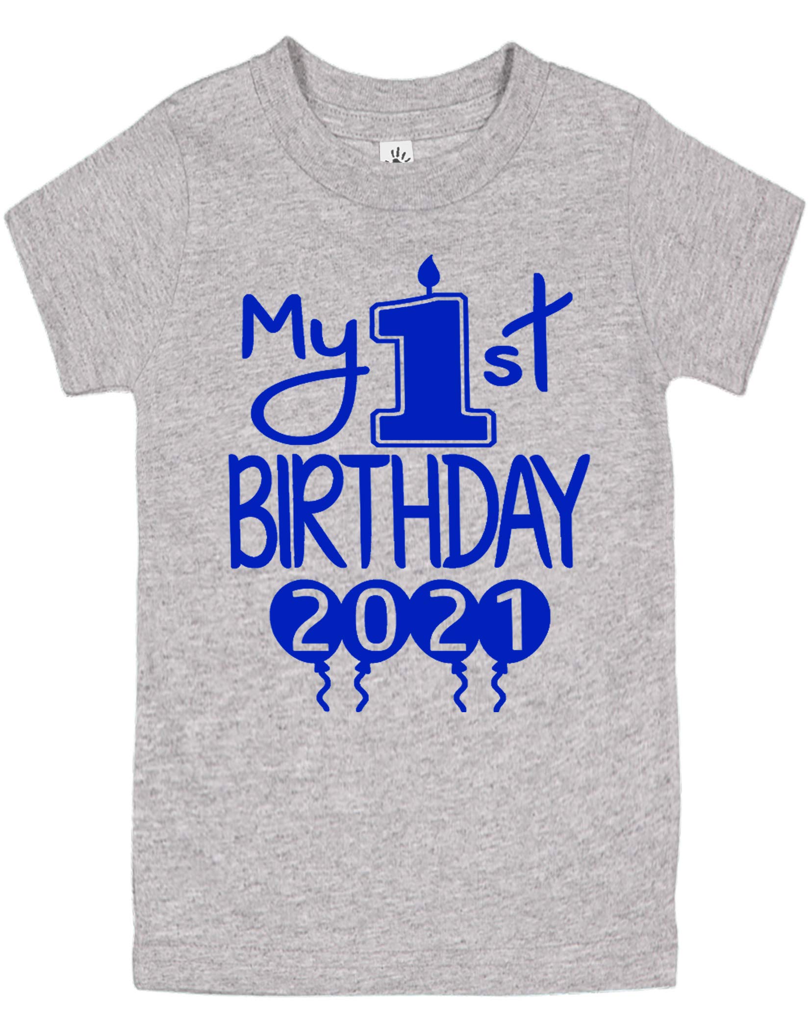 Reaxion Aiden's Corner Handmade First Birthday 2021 Baby Clothes - Baby Boys My 1st Birthday Bodysuits Shirts and Outfits, 2021 Royal Heather Sh, Shirt 18 Months