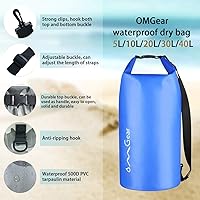 Vista 24 de OMGear - Bolsa seca impermeable y bolsa para teléfono, bolsa flotante de 40L/30L/20L/10L/5L para kayak, navegación, actividades al aire libre