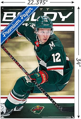 Miniatura 3 de Trends International NHL Minnesota Wild - Póster de pared Matt Boldy 23, 22.37 x 34.00 pulgadas, paquete de póster premium y alfiler