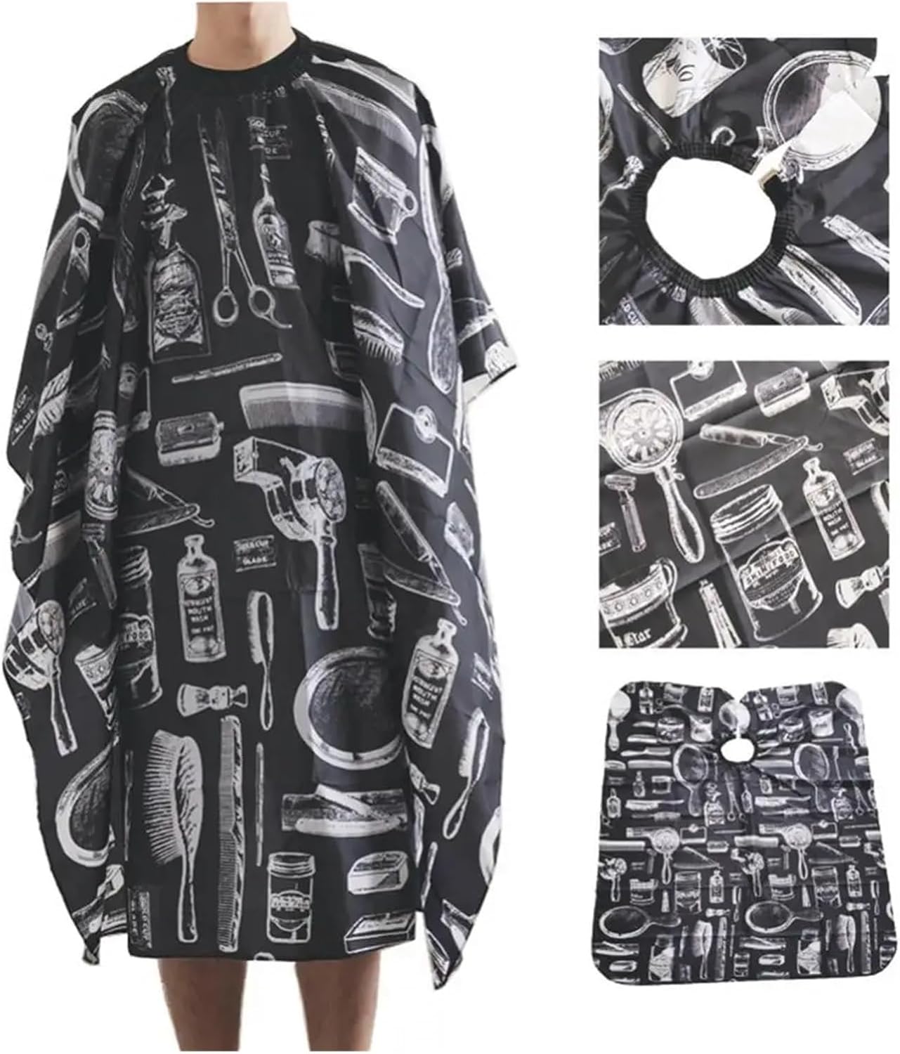 Hair Dye Perm Gown Adults Brush Scissor Printing Salon Barber Hairdressing Cape Cutting Cloth