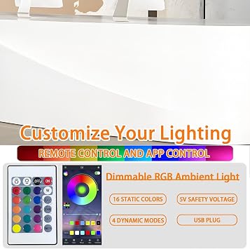 Reception Desk Modern Front Desk No Assembly Required, Checkout Counter with DIY Lighting, Customizable Logo, Display Table for Professional Spaces and Office Environments (Right, 55)