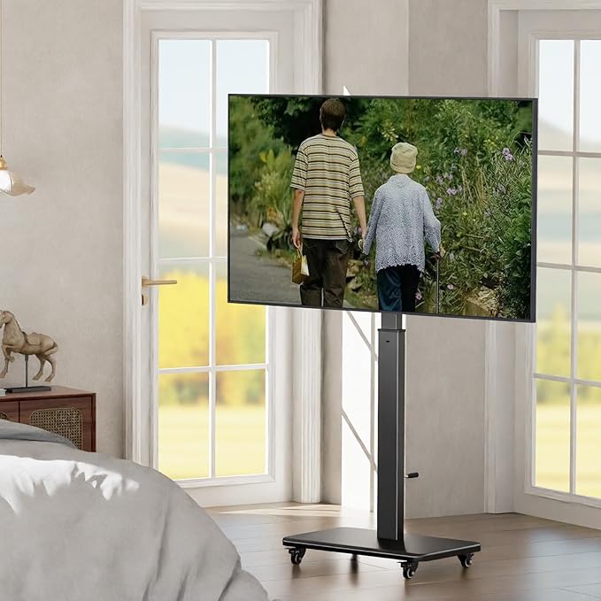 Soporte Móvil para TV con Ruedas, Altura Ajustable 49.7-61.8 pulgadas, 42-75 pulgadas, 110 libras miniatura 2