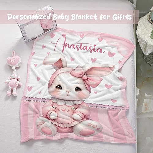 Miniatura 105 de Manta de bebé personalizada para niñas, manta de bebé personalizada con nombre, súper suave, mantas personalizadas con nombre para niños, mantas