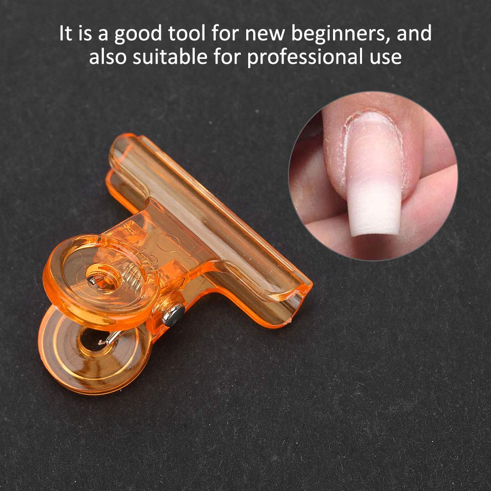 5pcs 4 Colors Nail Extension Clips C Curve Nail Extension Clips Multifunctional Plastic Nail Art Accessories For Professional For Beginners(Orange)