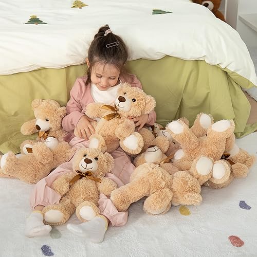 Vista 3 de MaoGoLan 3 piezas de osos de peluche a granel para baby shower, peluche pequeño suave a granel, 13.5 pulgadas, mini osos de peluche, centro de mesa