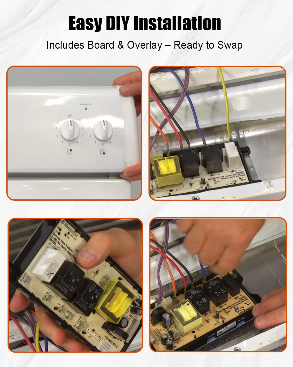 316455500 Oven Range Stove Clock Control Board Fit for Frigidair Electrolux Ranges, Black 7-Button Electronic Clock Display Control Panel with Overlay