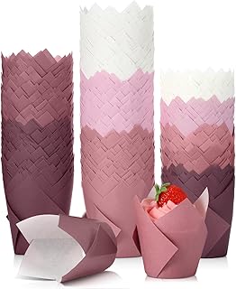 Havawish 500 Pcs Standard Size Gradient Pink Tulip Cupcake Liners, Party...