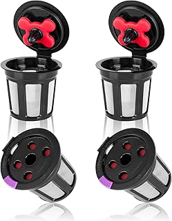 4 Packs Reusable K Cups for Keurig Multistream Technology, LivingAid Universal Fit Reusable Coffee Pods Filters Leakproof, Stainless Micro Mesh Refillable K Cups for Keurig 2.0 & 1.0 Brewers