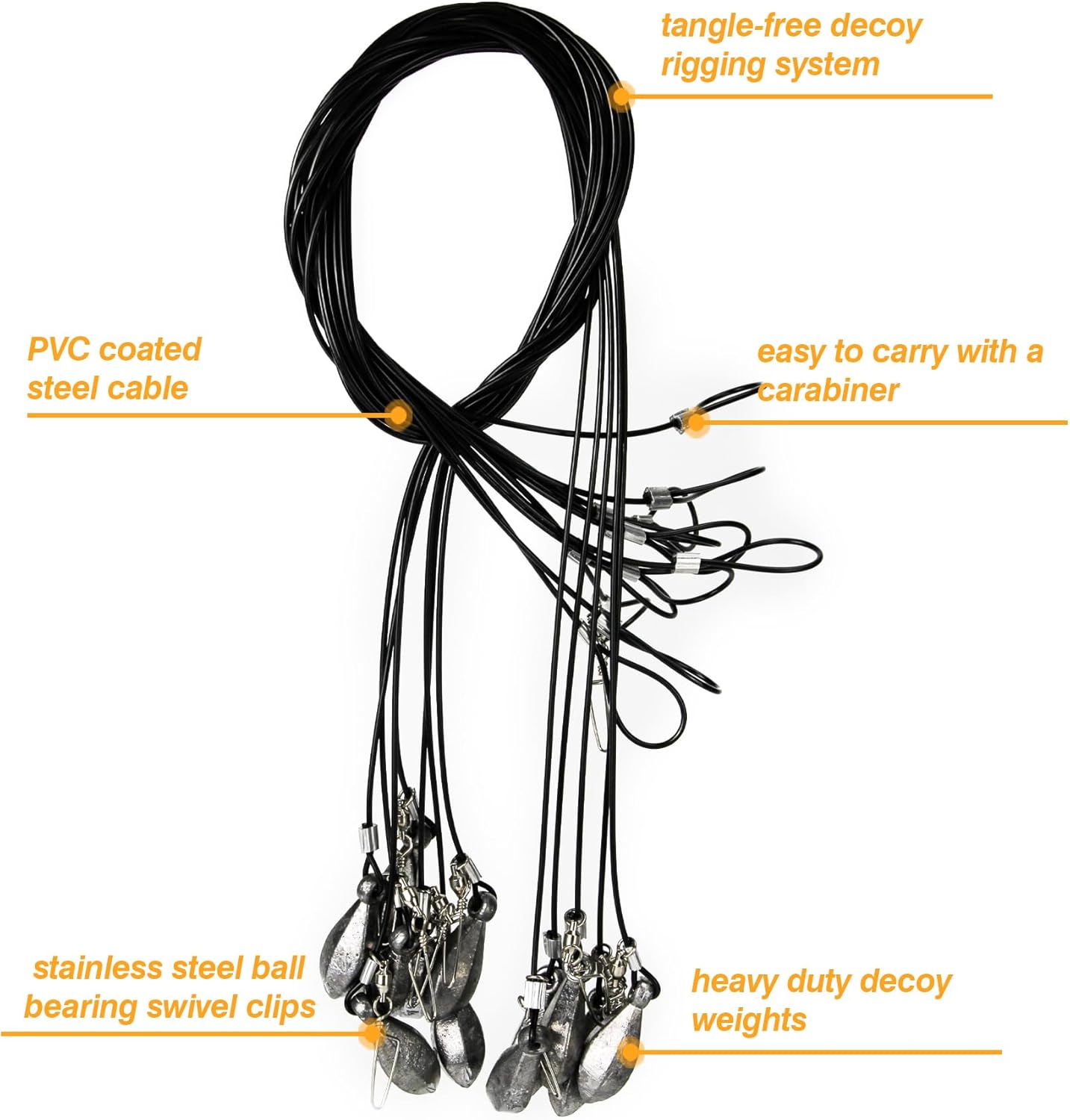 Decoy Crimp Swivel Snap Set and Cable Decoy Rigs