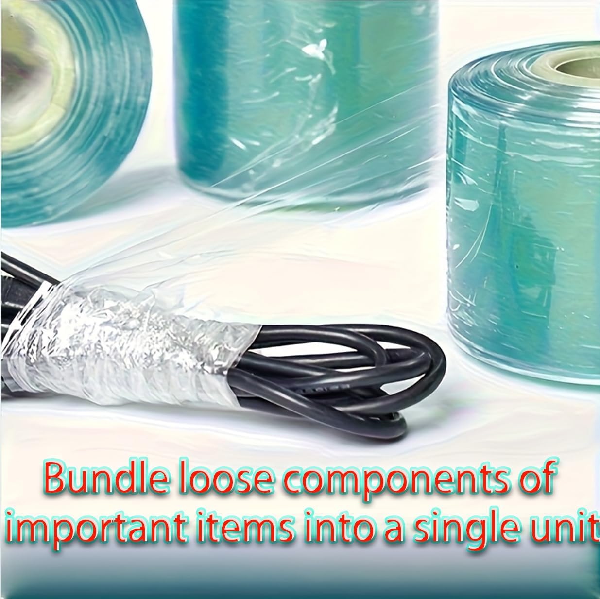 Fucailan Stretch gift wrapping tape heavy Duty Self-Adhesive Industrial Strength Wrapping Film for Pallet Shipping, Storage, Moving | Residue-Free 5roll (10)