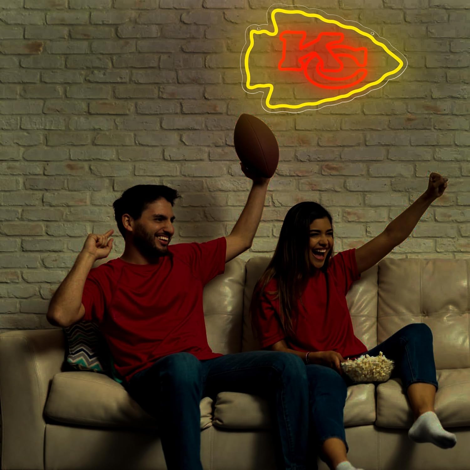 Football Neon Sign for Wall Decor Football Team Dimmable Led Neon Light for Man Cave Birthday Gifts for Rugby Fans Yellow Light Up Sign for Bedroom Party Club Bar Dorm Size16.1 * 10.6In(ZYLD268) - Image 7