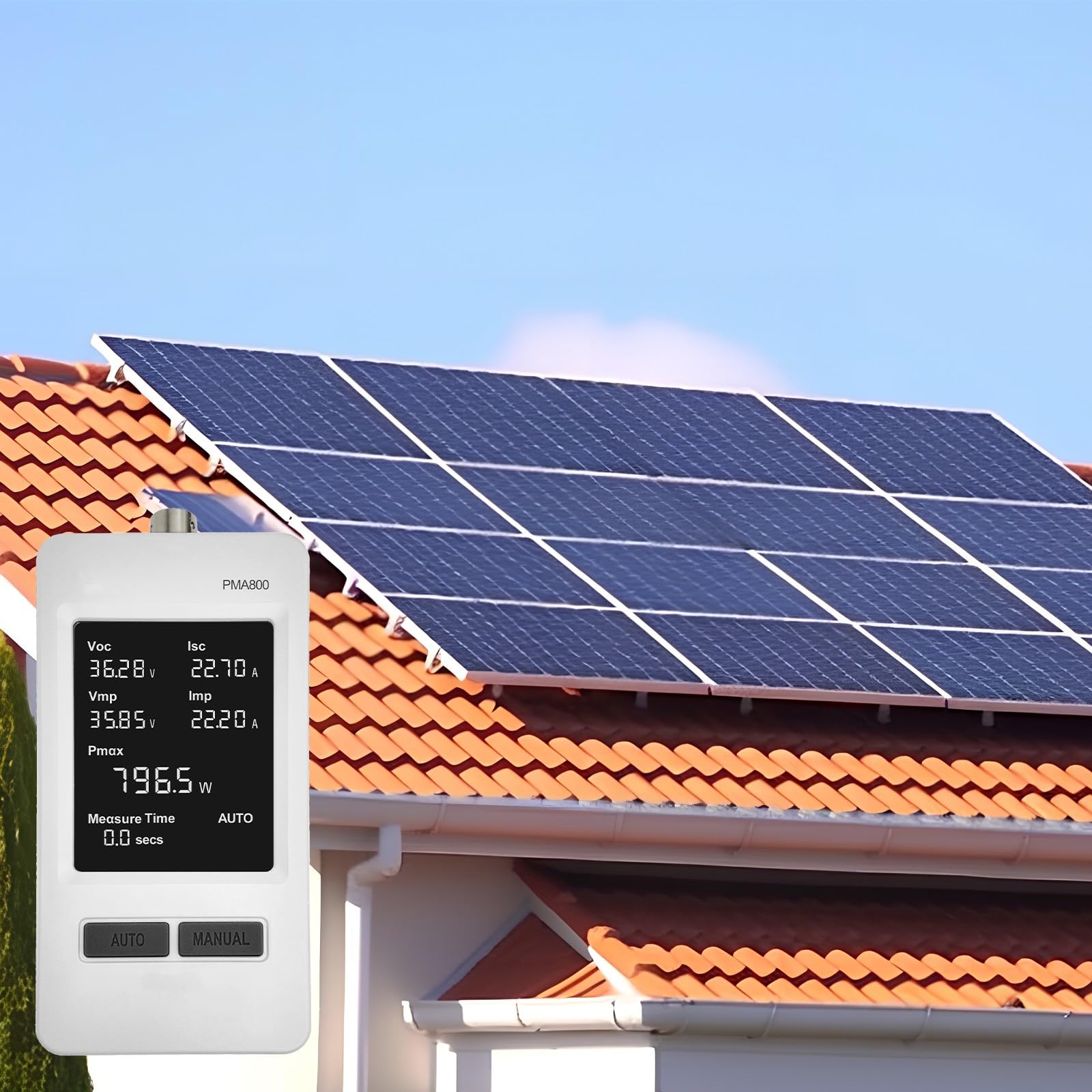 Multimetro Solare con Tecnologia MPPT e Display per e Analisi Strutture Fotovoltaiche Misuratore Presa Digitale per Pannelli Solari