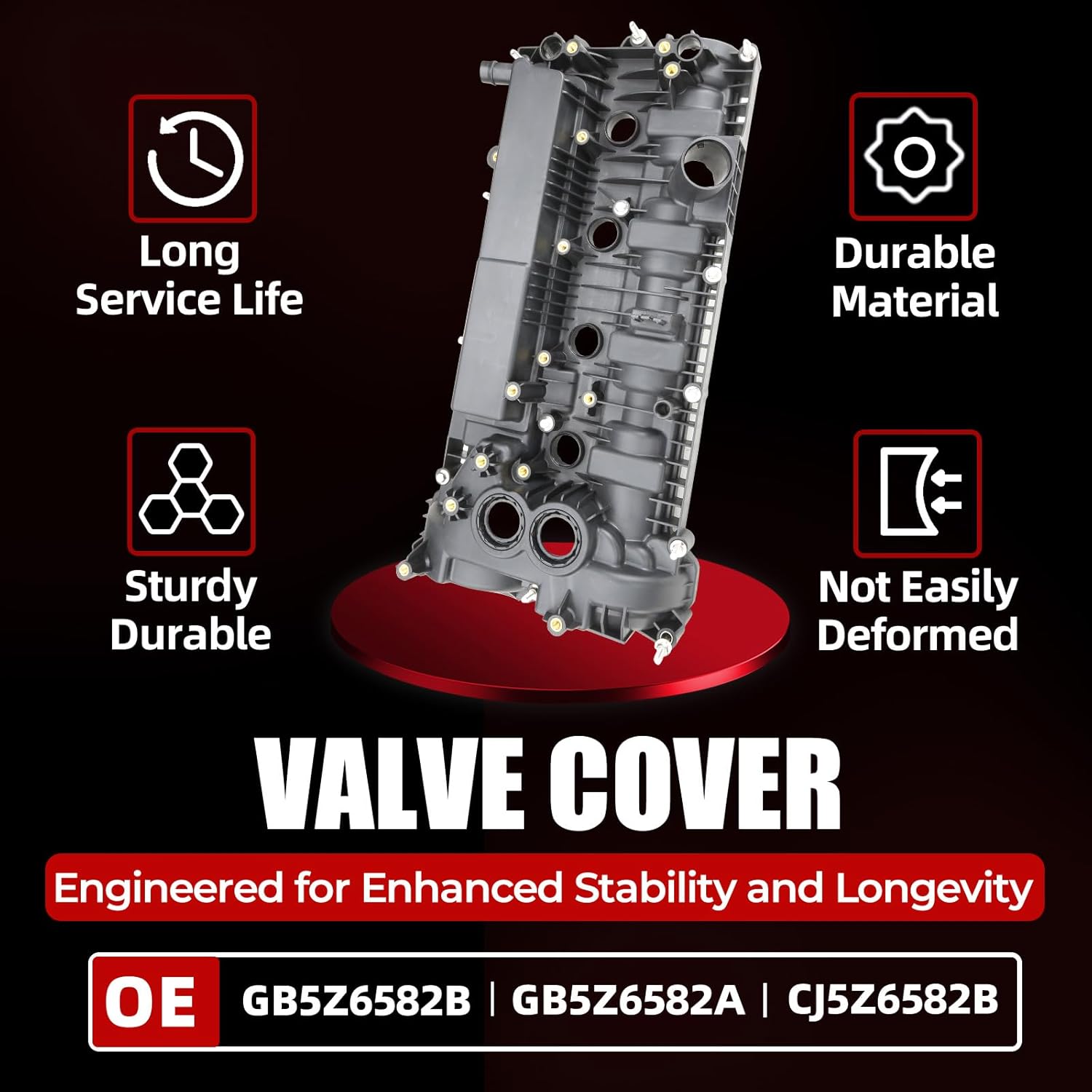 MITZONE Aluminum Engine Valve Cover Kit Compatible with Ford Edge Escape Explorer Fusion Mustang Lincoln MKC MKZ 2015-2023 2.0L 2.3L L4