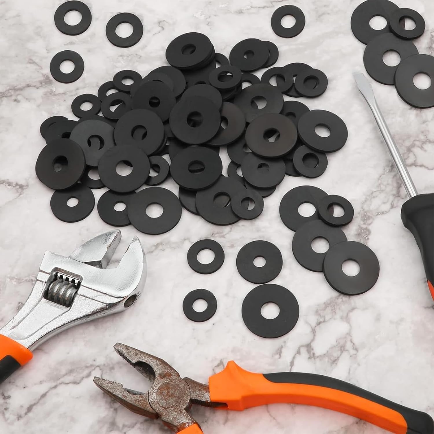120 Pcs Rubber Washers, 6 Sizes Round Gasket Gasket Assortment - Image 3