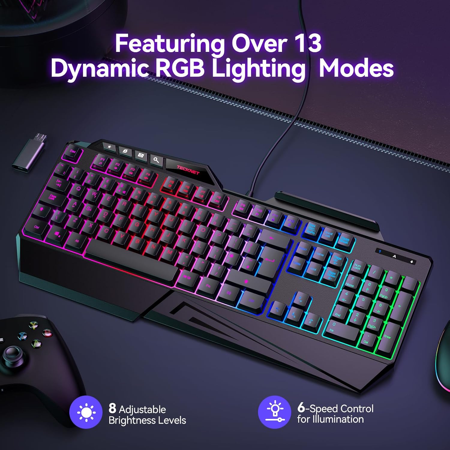 TECKNET TK-GK006 Keyboard with RGB lighting effects