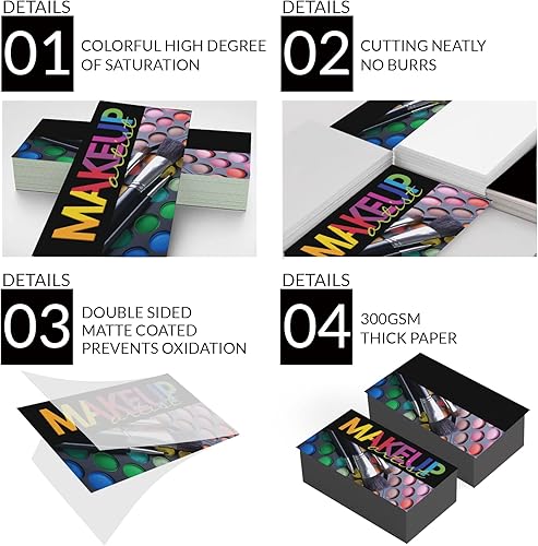 Miniatura 9 de Tarjetas de visita personalizadas, 100 tarjetas de visita de impresión de doble cara, personalizables con tu logotipo, tarjetas personalizadas de