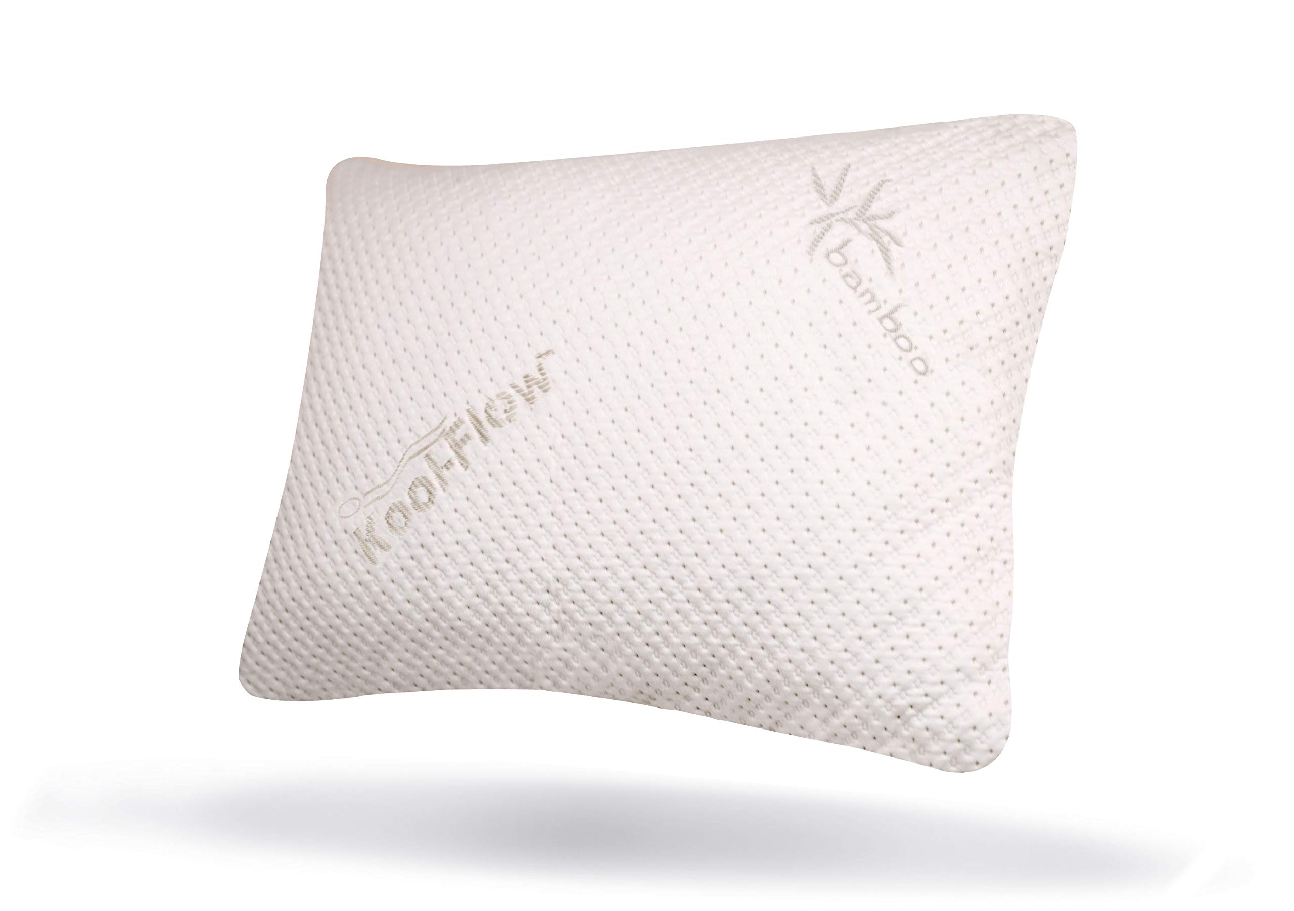 Snuggle-Pedic Original USA Made Ultra-Luxury Bamboo Shredded Memory Foam Pillow Combination – Best Zipperless Kool-Flow Cooling Hypoallergenic Bed Pillow Outer Fabric Covering – (Standard Size)