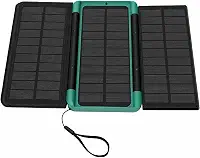 Luocute Banco de Energia Solar, Carregador Solar Portátil de 10000mAh Com 3 Painéis Solares Dobráveis, Carregamento Rápido PD, Saída de Entrada USB C, Display Digital LED, Backup de UPS,