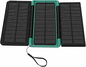 Luocute Banco de Energia Solar, Carregador Solar Portátil de 10000mAh Com 3 Painéis Solares Dobráveis, Carregamento Rápido PD, Saída de Entrada USB C, Display Digital LED, Backup de UPS,