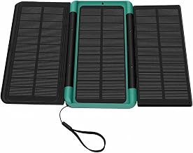 Ejoyous Solar Panel Power Bank Solar Charger for PC Fire Retardant 10000mAh with 3 Folding Panels PD Quick Charge USB C and SOS Light for Power Outages in Camping Hiking