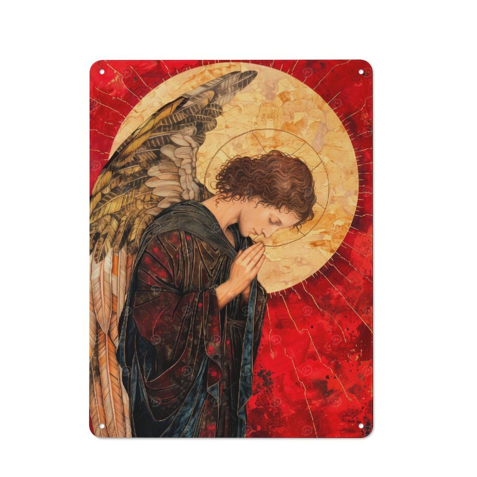 Junmoney Archangel In Prayer Retro Metal Sign 40X30cm For Kitchen Or Home Bar, For Kitchen, Dining Room And Home Bar Wall Decor