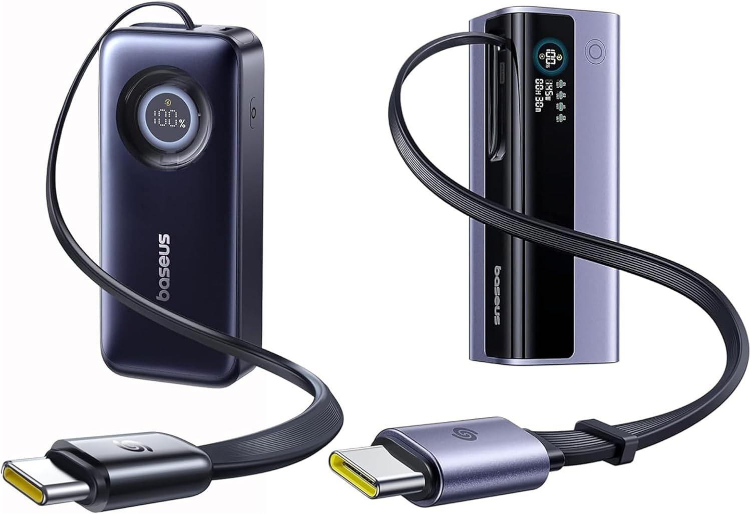 Baseus 145W 20,000mAh Laptop Power Bank Bundle Enercore 67W 20000mAh Power Bank Built-in Retractable Cable for iPhone/MacBook/Samsung/Dell/HP