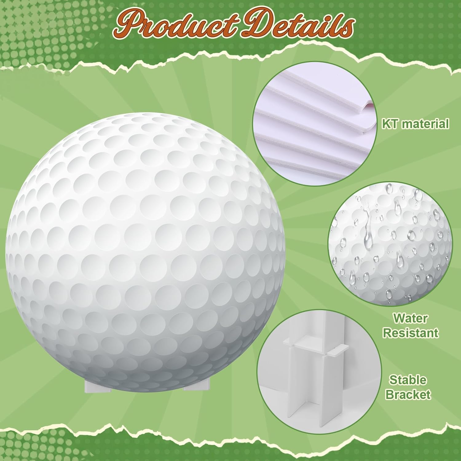 Capoda 3.9 ft Large Golf Party Signs Decoration Sports Cardboard Cutout Stand up Backdrop for Golf Birthday Decor Balls Photo Viewing Events Game Day Celebrations Supplies