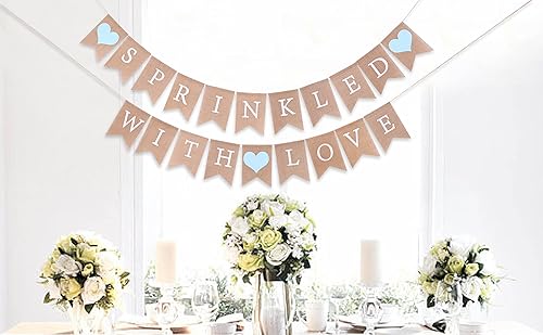 Miniatura 5 de Decoraciones rústicas de arpillera para baby shower, pancarta de cumpleaños para bebé, fondo de fotos de fiesta, accesorios de decoración de fotos