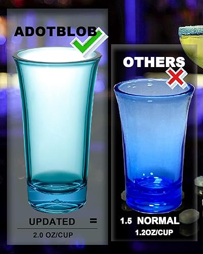 Miniatura 4 de ADOTBLOB Juego de 24 vasos acrílicos transparentes, base gruesa, acrílico resistente, diseño transparente, perfecto para vodka, tequila y cóctel,