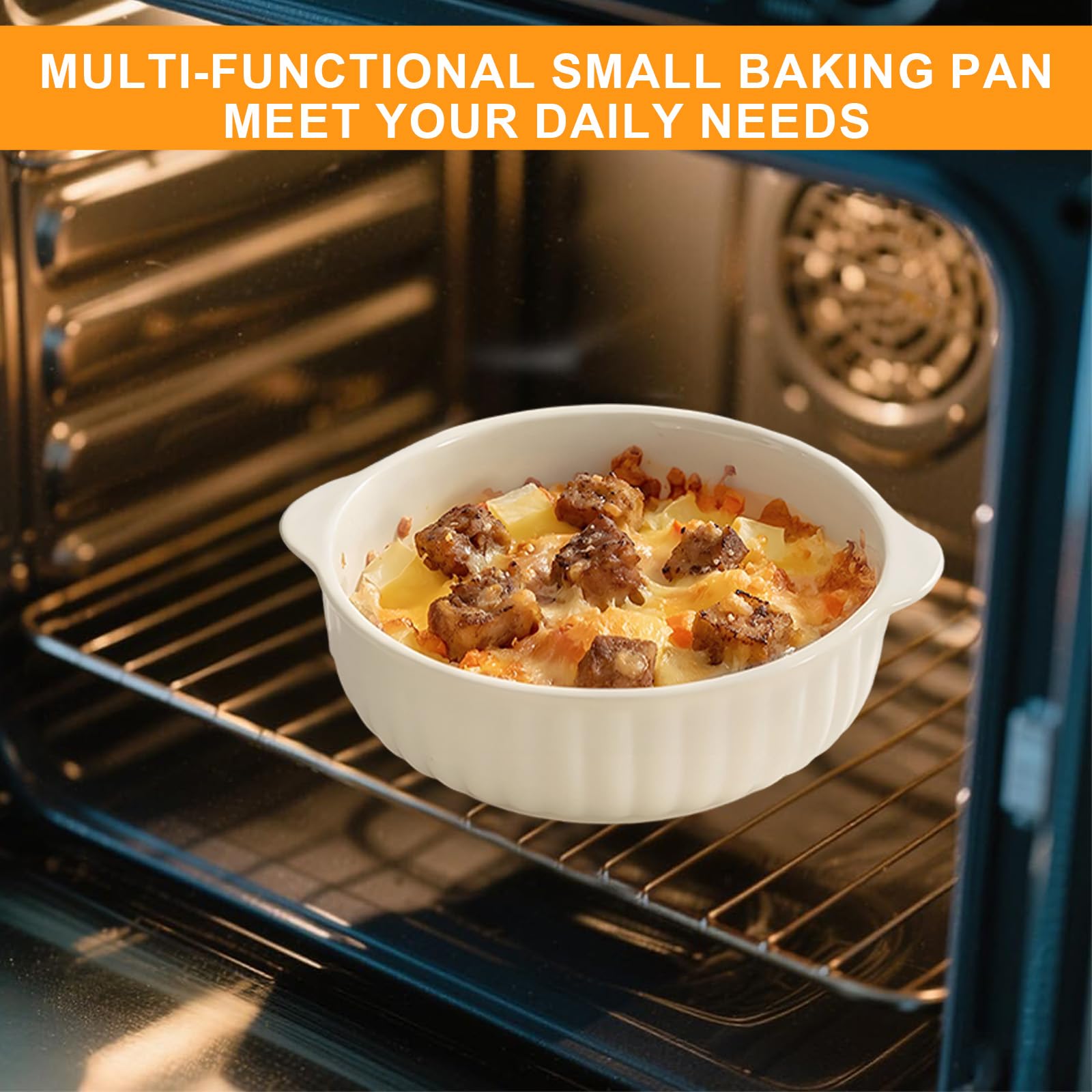 Plat à Gratin Rond En Céramique Pour Friteuse à Air Chaud 18,5 X 16,5 X 5,5 Cm, Plat à Lasagnes, Plat à Lasagnes, Moule Rond émaillé Multicolore Pour Lasagnes, Frites, Soupe (rose