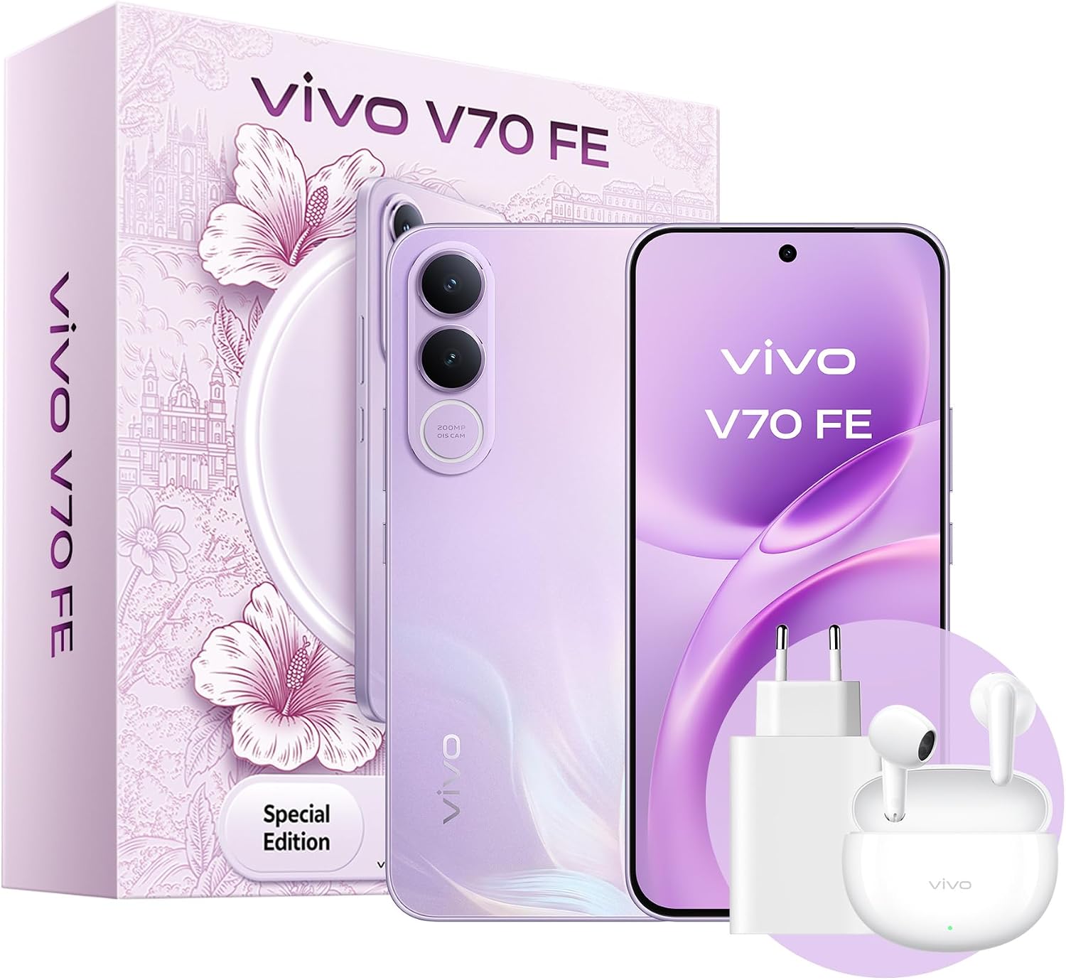 vivo V70 FE 5G 8+256GB Cámara 200MP OIS Pantalla 1,5K 7000mAh IP68 IP69