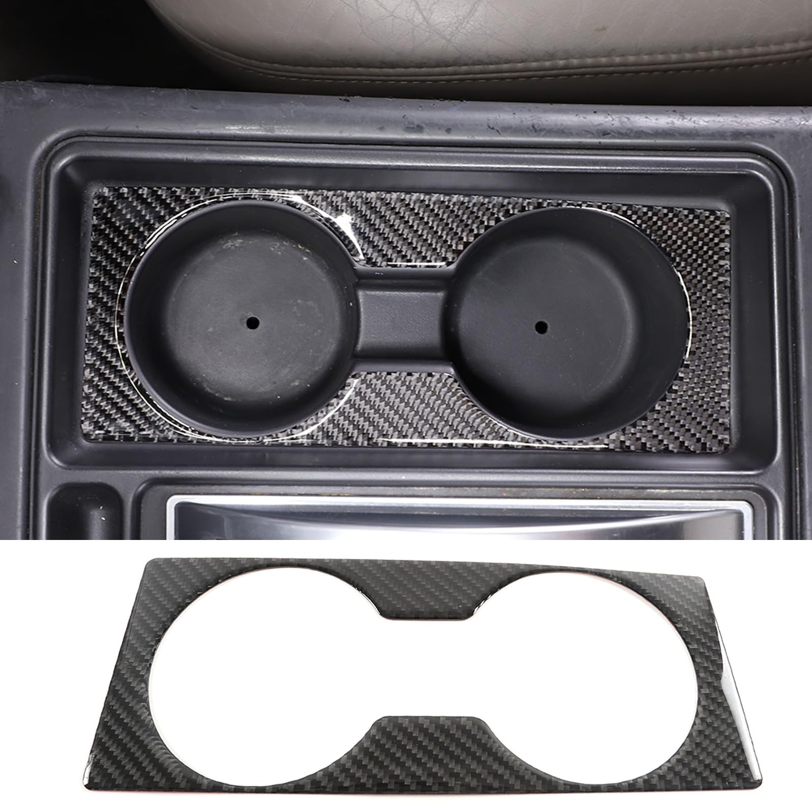 Autocollant console centrale Hummer H2 en fibre de carbone pour habiller votre porte-gobelet