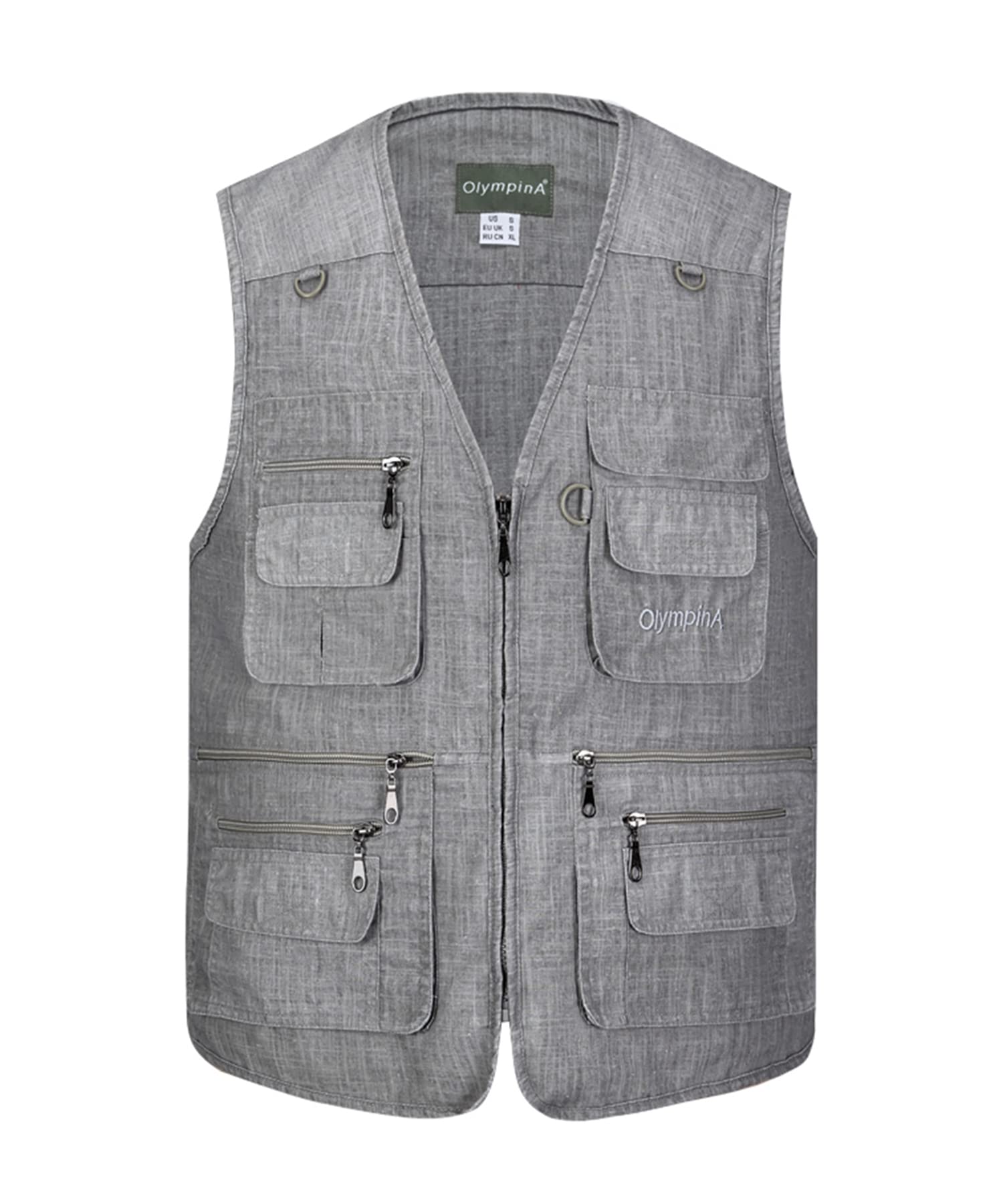 Homme Gilet de Pêche Gilet de Extérieur Décontracté Léger Respirant Veste sans Manches Veste de Sport Camping Chasse Photographie Gilet Veste avec Multi-Poche