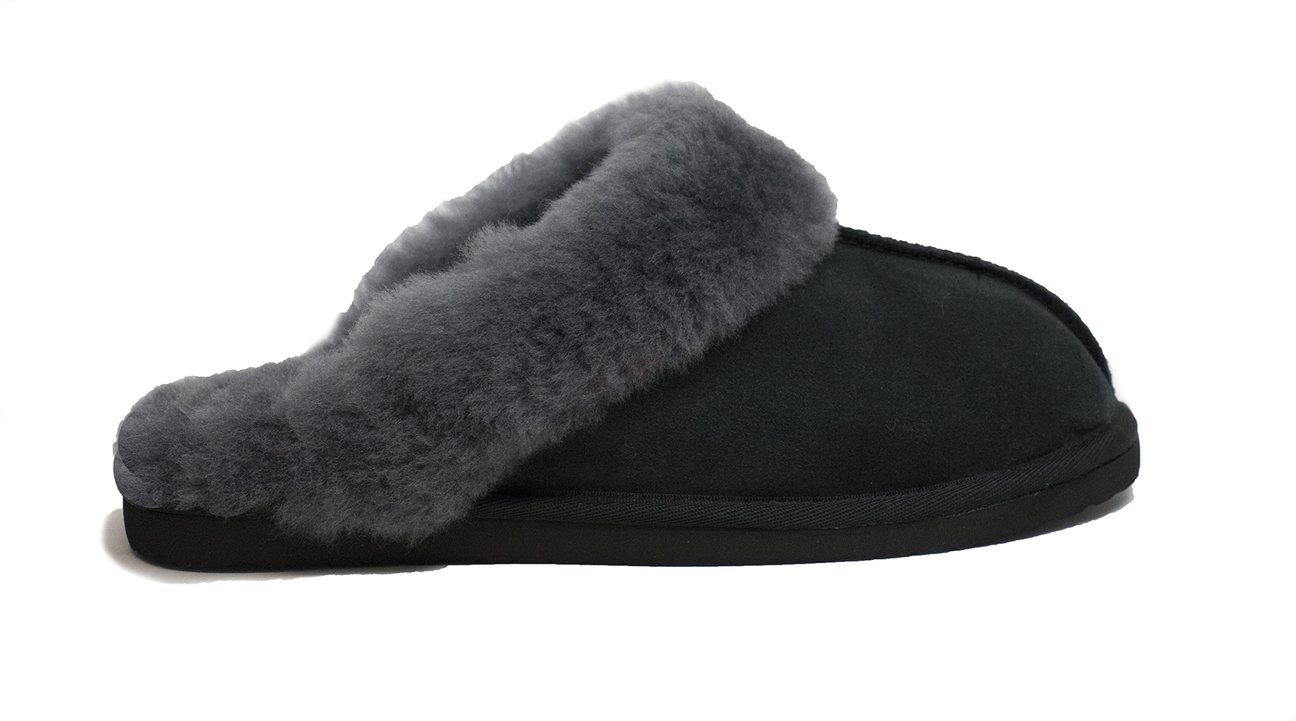 Reissner Lammfelle Pantuflas de piel de cordero Nadine con borde de piel para Mujeres, Navidad, Gris platino, Talla 36-42